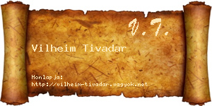 Vilheim Tivadar névjegykártya